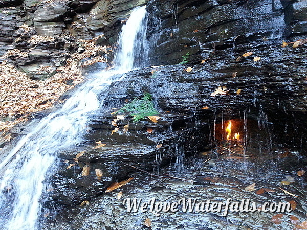 Waterfall with flames