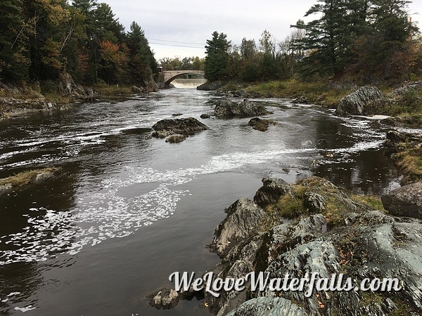 scenic missiquoi river in Enosburg Falls, Vermont